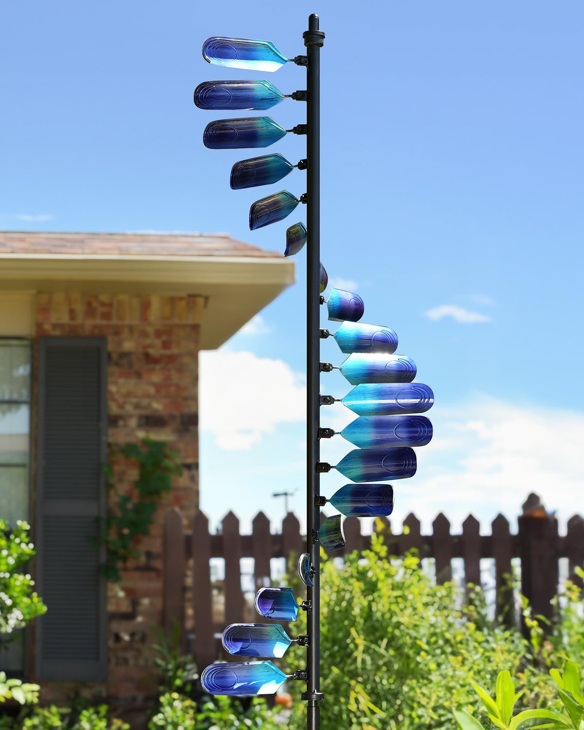 Wind Spinners Outdoor, 93" Large Metal Wind Spinners for Yard and Garden, Kinetic Wind Sculptures & Spinners with Stake, Windmill for Yard Art Decor (Peacock Spiral)