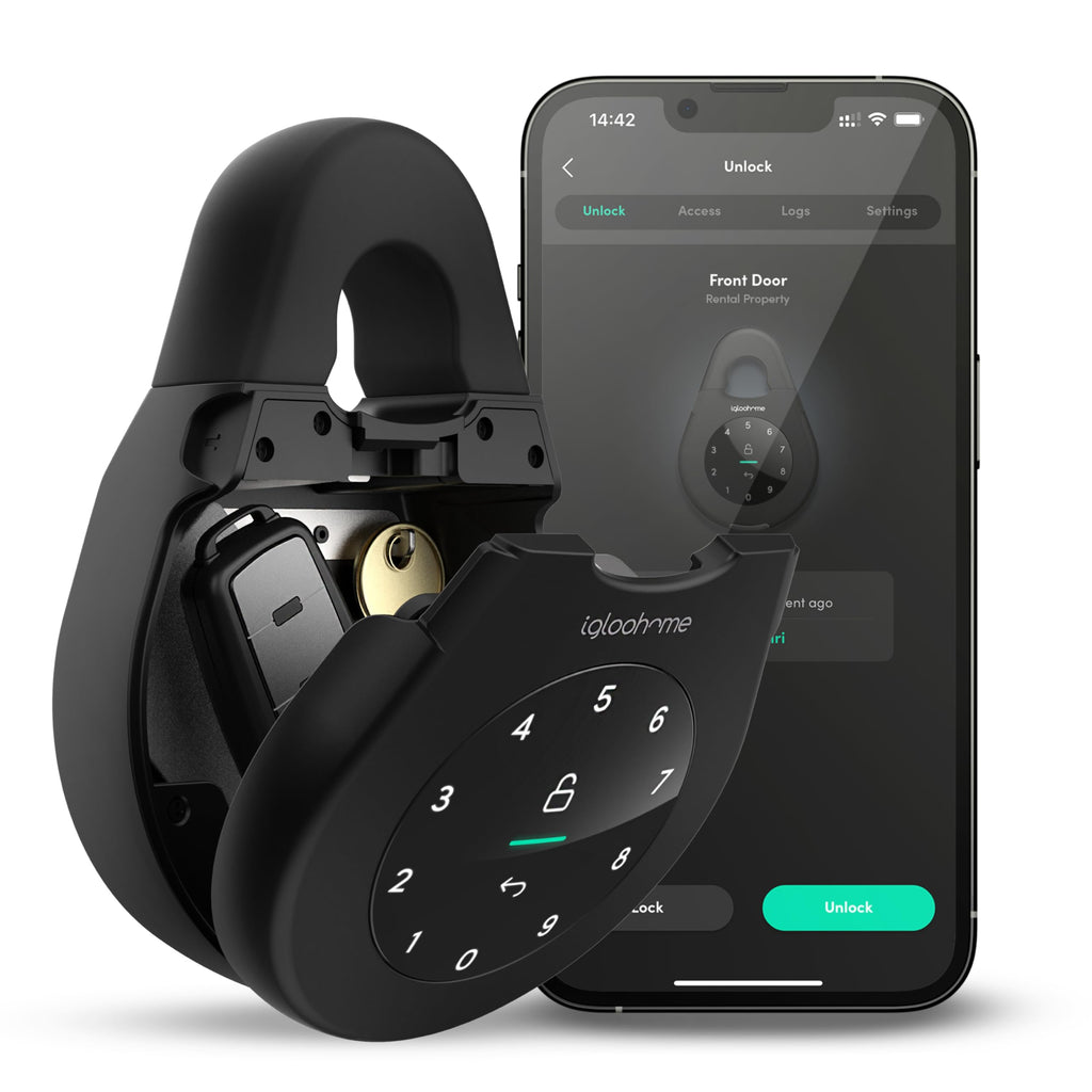 igloohome Keybox 3 Smart Lock Box, Large Key Safe w/Airbnb Sync (iOS/Android) – Remotely Generate Bluetooth-Keys & Pin Codes Without Internet