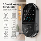 Smart Door Lock with Camera: 2.4GHz WiFi App Remote Access 1080p Monitoring