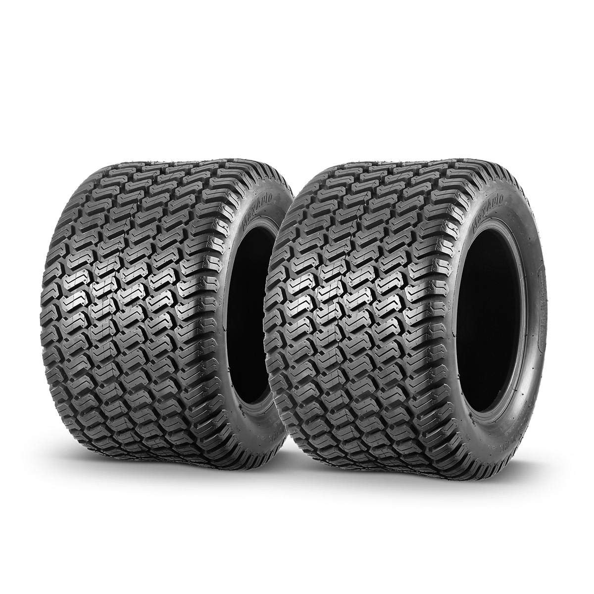 MaxAuto 2Pcs 18x10.50-10 Lawn & Garden Turf Tire 18x10.50x10 Hilly Lawn Tractor Tires 18x10.5-10 Tubeless 4 Ply P332
