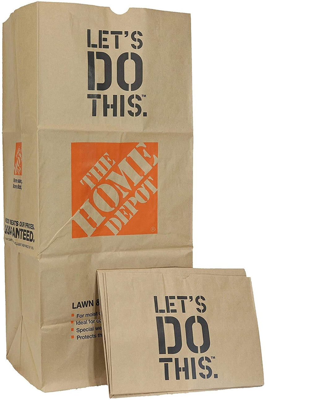 Home Depot Heavy Duty Brown Paper 30 Gallon Lawn and Refuse Bags for Home and Garden (70 Lawn Bags)