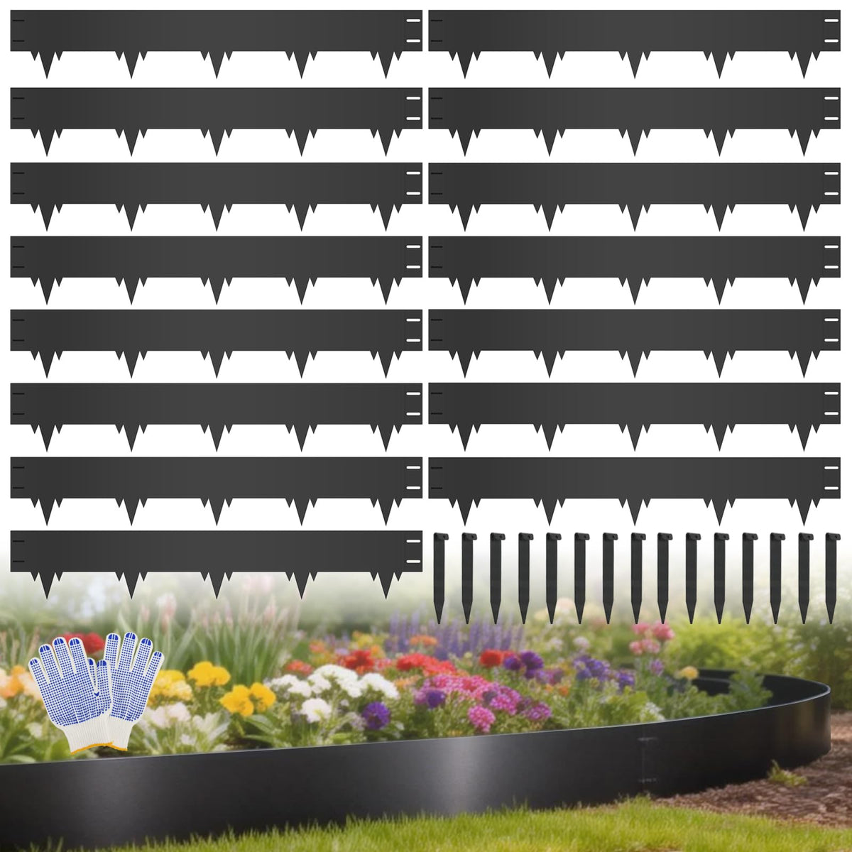 50FT Metal Landscape Edging, 15-Pack 40"L x 6.5"H Rust-Proof Border