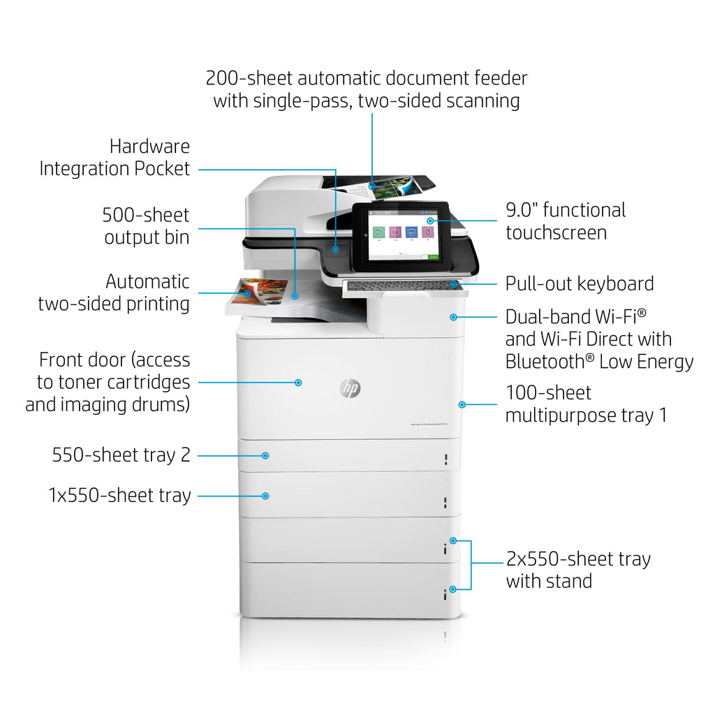 HP Color LaserJet Enterprise Flow Multifunction M776z | Color Printer | Wireless | All-in-One | Duplex