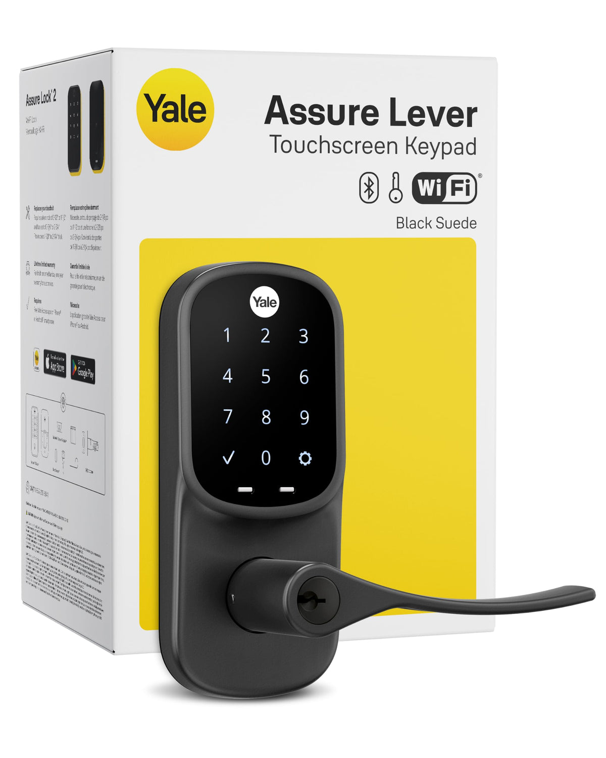 Yale WiFi Smart Lock with Handle & Keypad, Keyless Entry, Satin Nickel