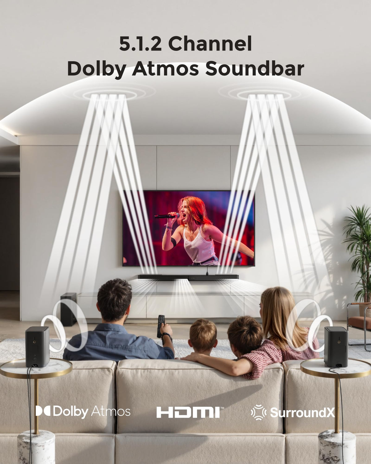 ULTIMEA 5.1.2ch Sound Bar with Dolby Atmos, Surround Sound System for TV
