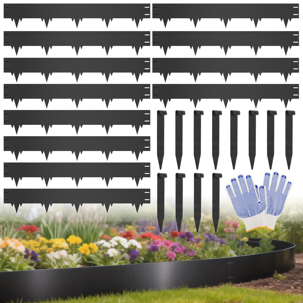 50FT Metal Landscape Edging, 15-Pack 40"L x 6.5"H Rust-Proof Border