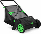 IDEALHOUSE Push Lawn Sweeper 26 Inch with Large 7 cu.ft. Hopper Bag