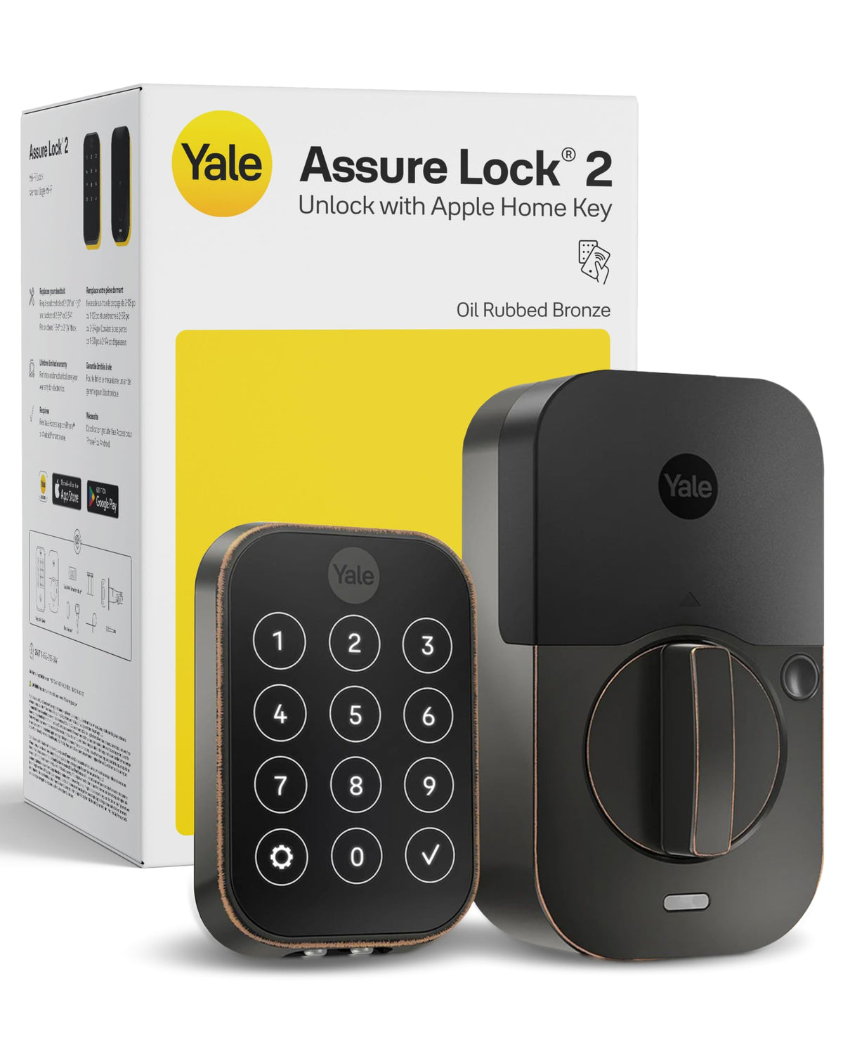Yale WiFi Smart Lock Deadbolt with Keypad, Apple Home Key, Keyless Entry