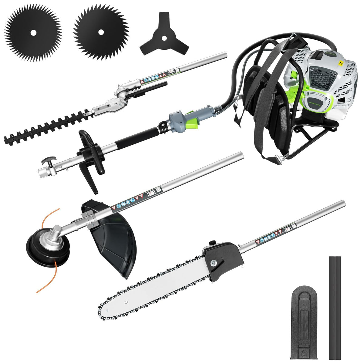 52CC 6-in-1 Weed Wacker Gas Powered Backpack Weed Eater