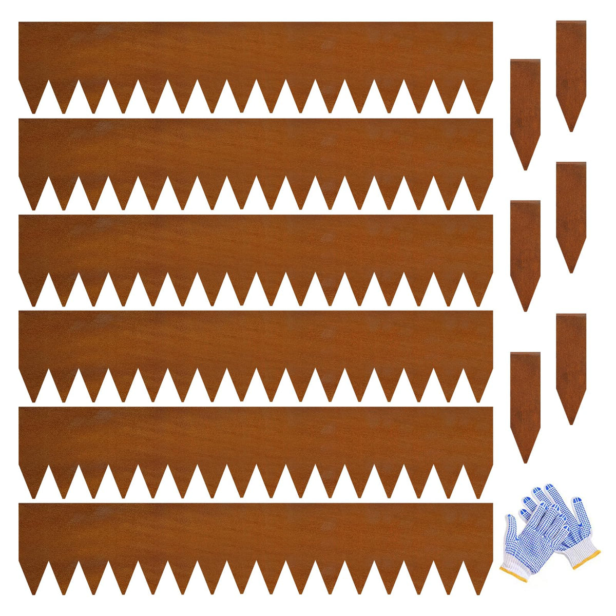Corten Steel Edging 10" H x 40" L, Metal Garden Edging, 6 Pack