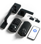 Veise VE017-D Fingerprint Smart Front Door Lock Set, Matte Black