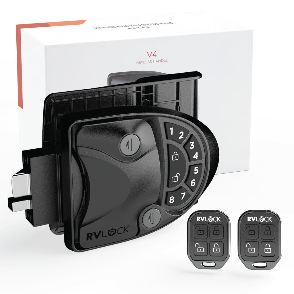 RVLock V4 Keyless RV Door Lock, Full Metal, for Campers/5th Wheels/Trailers