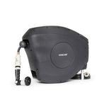 HOSELINK Classic Charcoal 100ft Automatic Retractable Garden Hose Reel, 1/2" UV-Stabilized Kink-Free Hose, Wall Mounted Complete Watering Solution for Backyard, Garden & Outdoor