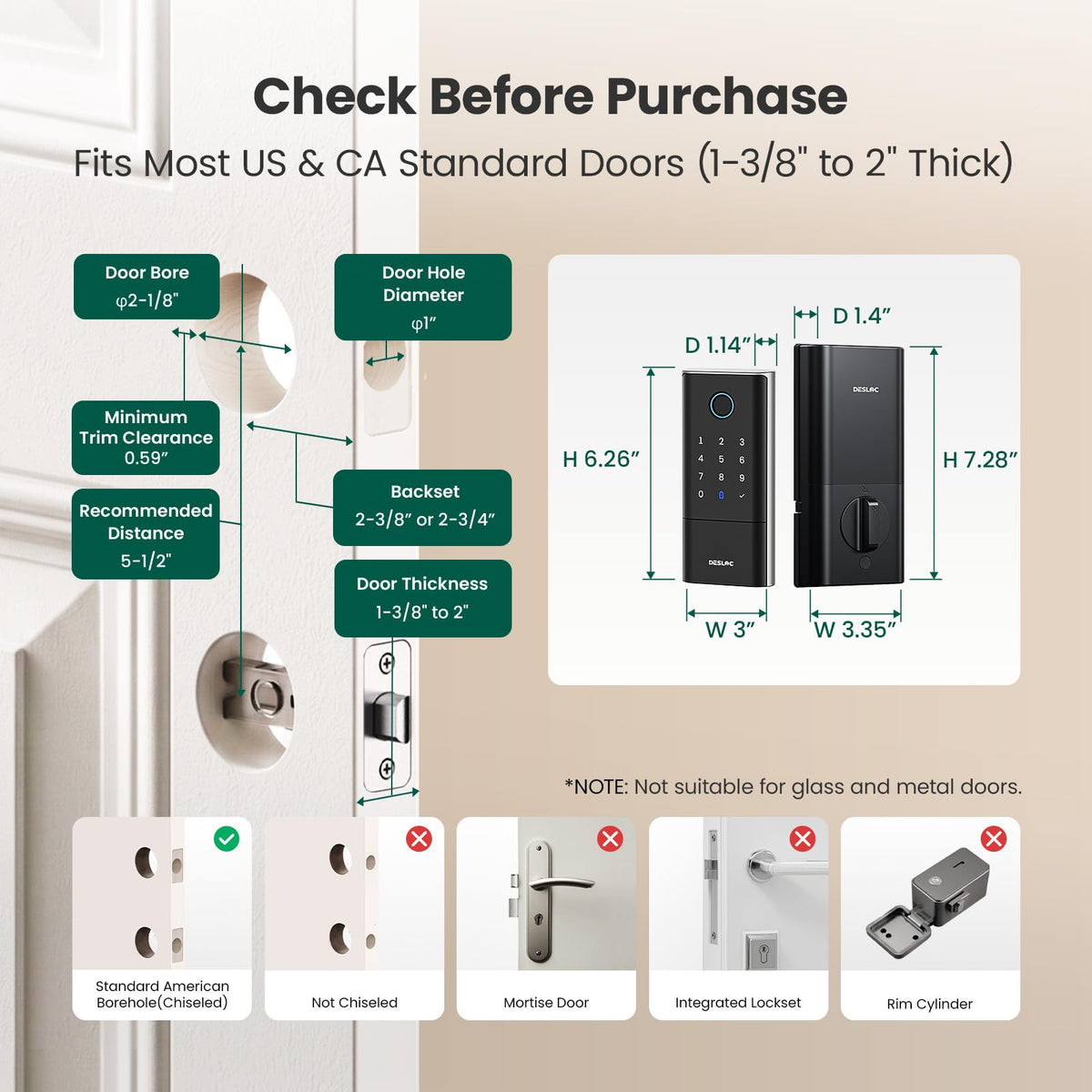 DESLOC Fingerprint WiFi Smart Lock, K120 Keypad Deadbolt Up to 16 Months