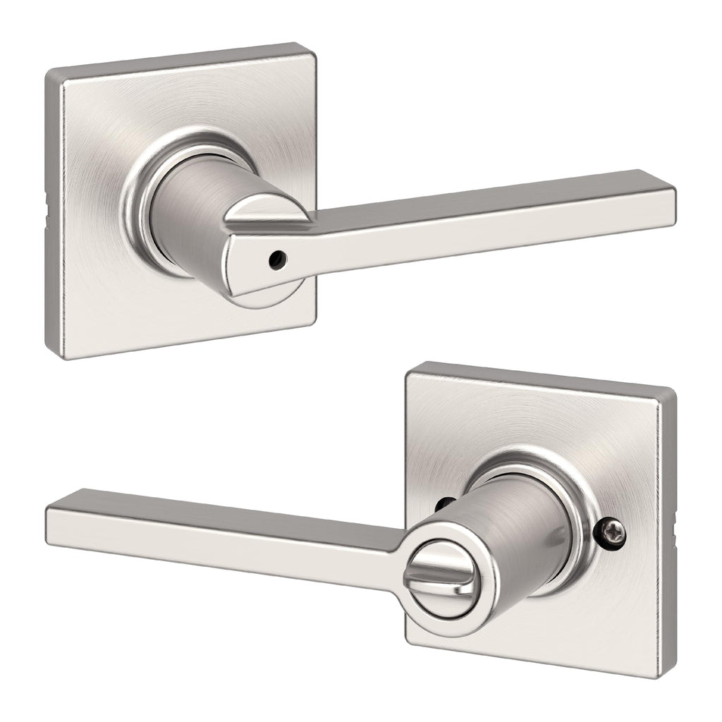 Kwikset Casey Entry Door Handle with Lock and Key, Secure Keyed Reversible Lever Exterior, for Front Entrance and Bedrooms, Matte Black, 4 Pack, Pick Resistant SmartKey Rekey Security and Microban