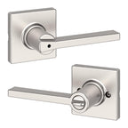 Kwikset Casey Entry Door Handle with Lock and Key, Secure Keyed Reversible Lever Exterior, for Front Entrance and Bedrooms, Matte Black, 4 Pack, Pick Resistant SmartKey Rekey Security and Microban