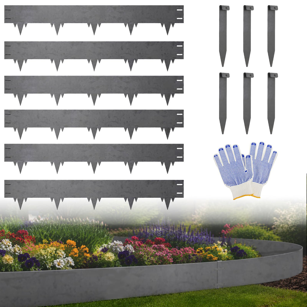 50FT Metal Landscape Edging, 15-Pack 40"L x 6.5"H Rust-Proof Border
