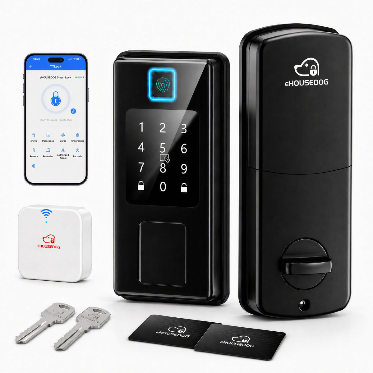 Smart Door Lock, Fingerprint Keyless Entry Deadbolt Lock with Keypad