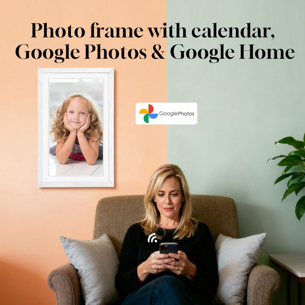15.6" Digital Calendar & Chore Chart, Sync Google & iCloud, No Subscription