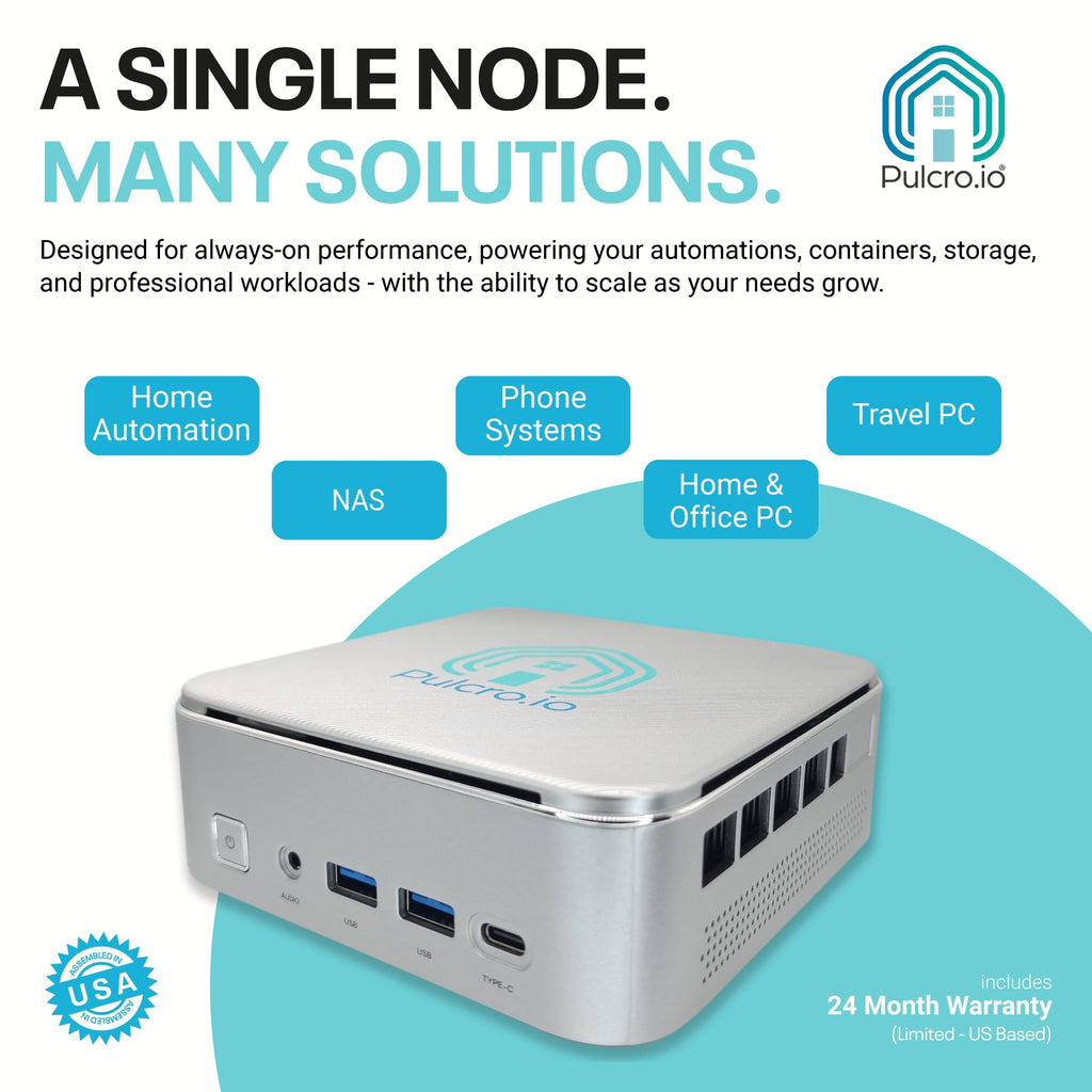 TK Node Mini PC - Home Assistant, AMD R2314, 8GB RAM, 256GB SSD