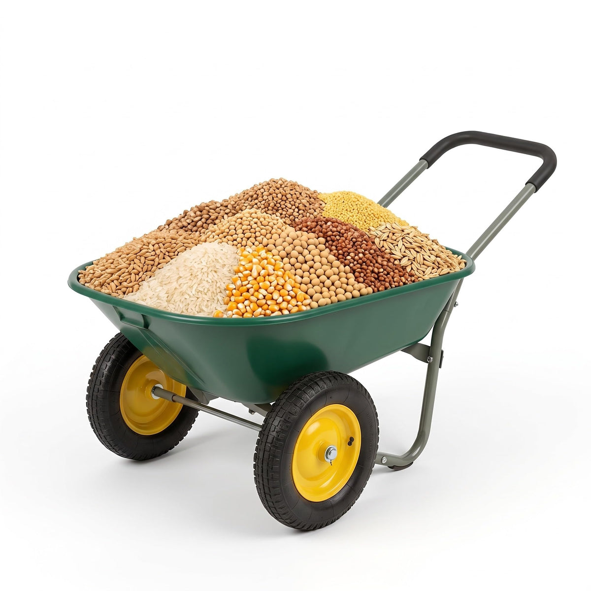 Autodaya 1400lbs Garden Dump Cart, Heavy Duty Wheelbarrow Wagon with Hitch
