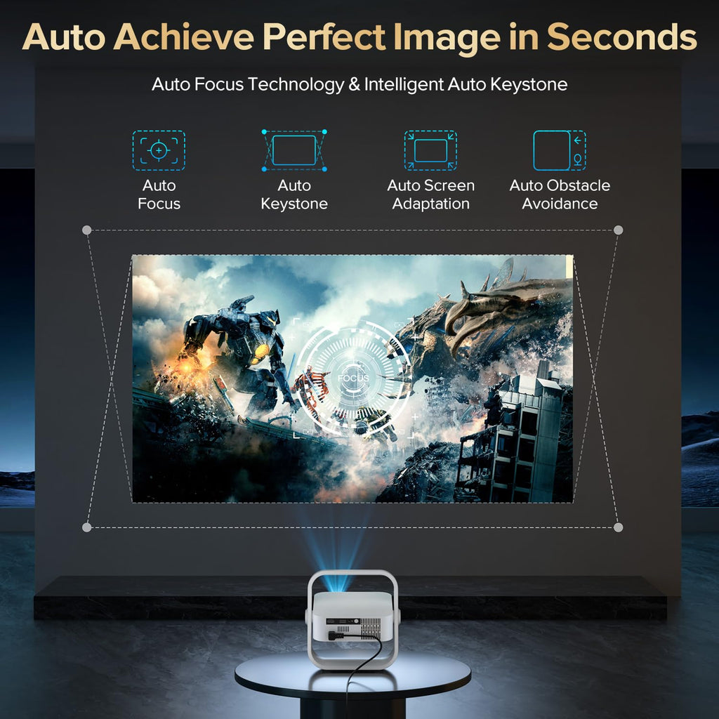 Projector Built-in Google TV/APPs 4K AI Auto Focus, Voice Control