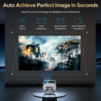 Projector Built-in Google TV/APPs 4K AI Auto Focus, Voice Control