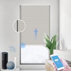 THIRDREALITY ZigBee Smart Blind, Motorized Blackout Window Shades with Remote, Cordless Honeycomb Blinds, Automatic Height Setting, AA Batteries Powered, 20" W x 72" H Beige/White