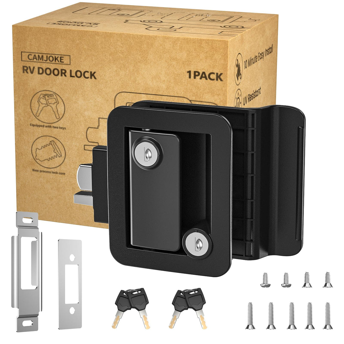 RV Keyless Entry Door Lock with Bluetooth Remote and Keypad for Camper