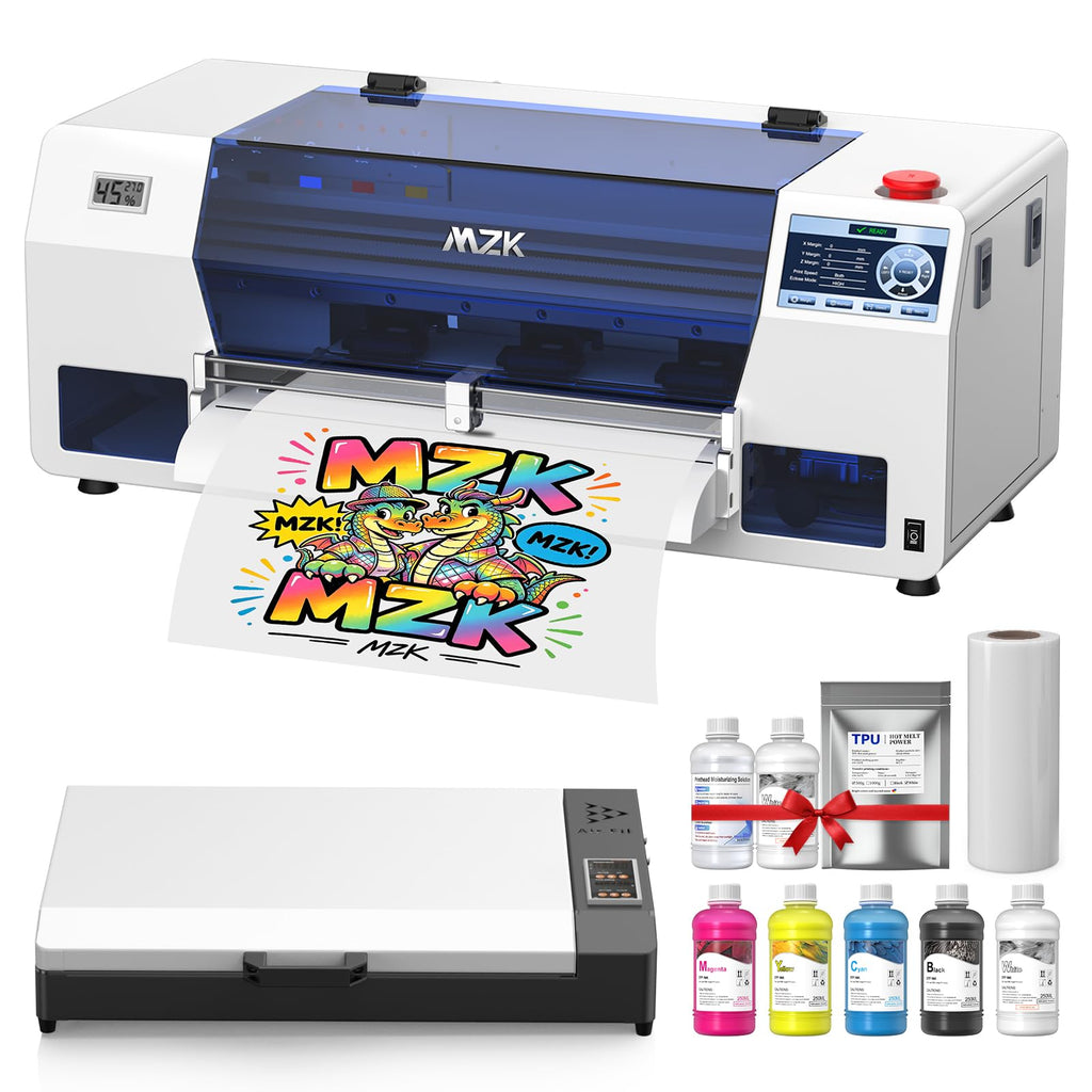 MZK 14'' A3 DTF Printer F1080 Printhead with Auto Maintenance– Ready to Run Out of Box,2X-Speed vs L1800,One-Click Print-to-Bake,White Ink Circulation,Printhead Anti-Clog Design,2-Year Free Ink