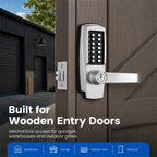 Keyless Door Lock with Handle, Battery-Free Mechanical Keypad Lock