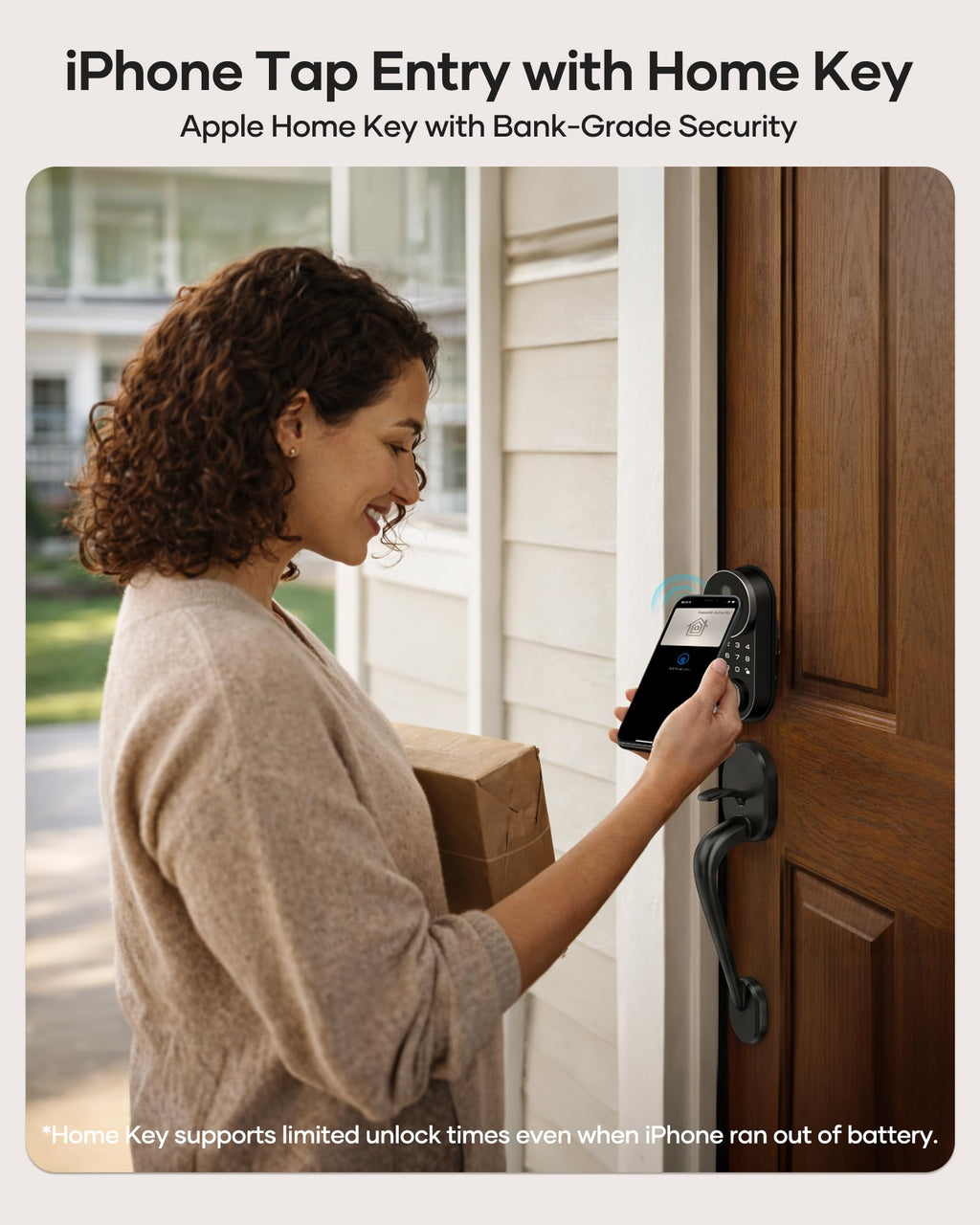 SMONET Smart Front Door Lock Set, Apple Home Key Built-in WiFi Deadbolt