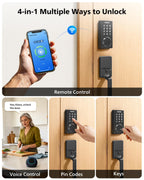 Philips Wi-Fi Smart Front Door Lock Set, Keyless Entry Door Lock with Handle, App Remote Control, Electronic Keypad Deadbolt, Auto Lock, Supports Alexa & Google, Anti-Peeping Password, Easy Install