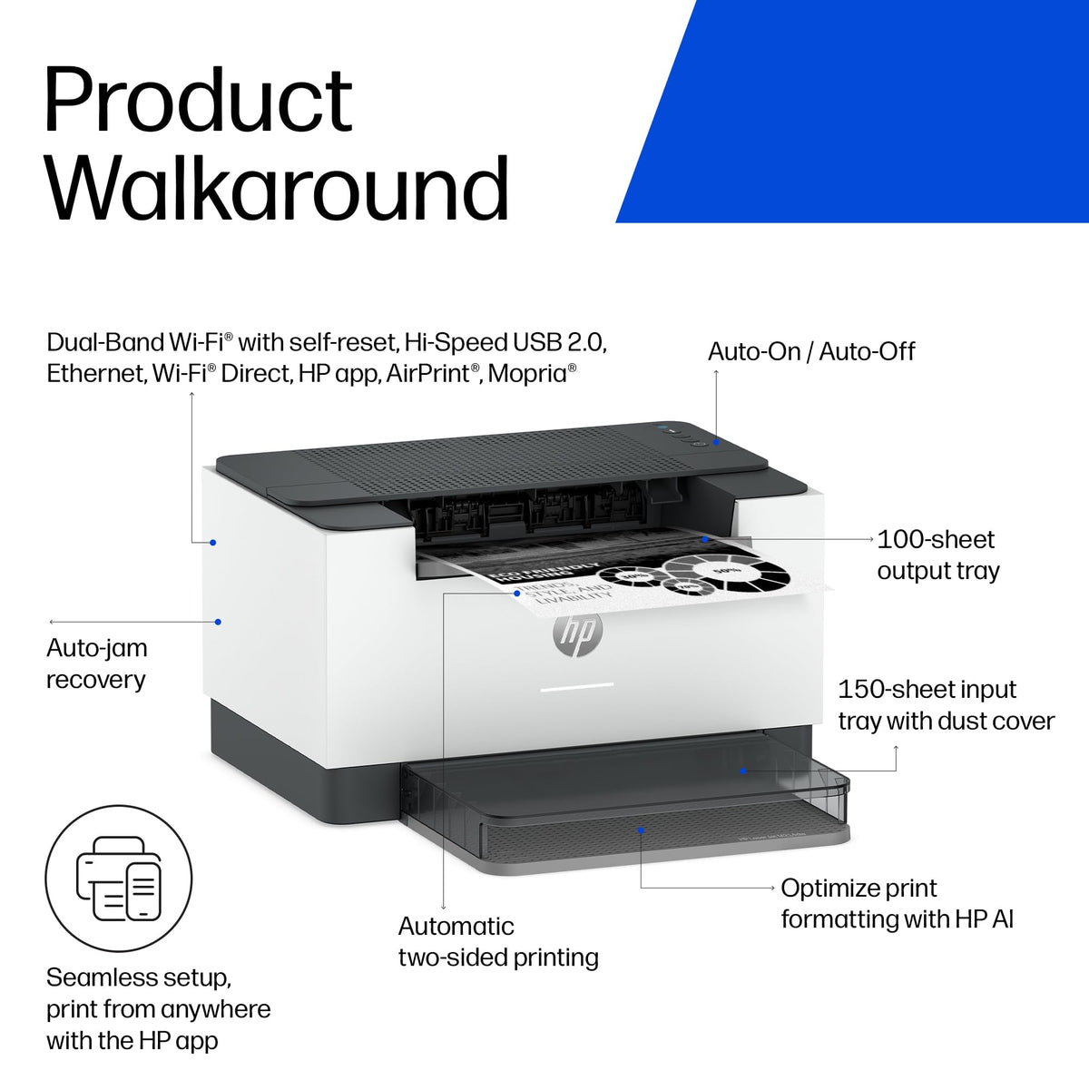 HP LaserJet M214dw Wireless Printer