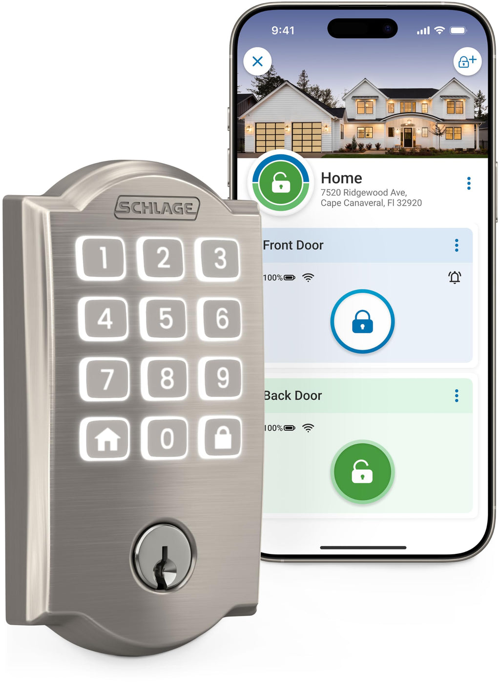 Schlage Arrive Smart WiFi Deadbolt Lock with Camelot Trim, Matte Black