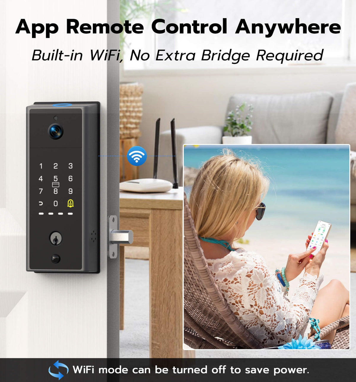 Smart Deadbolt Lock with Camera, Keyless Entry Door Lock for Front Door