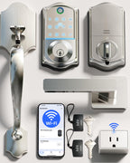 Veise VE017G-H Wi-Fi Smart Door Lock Deadbolt with Handle Set, Matte Black