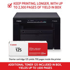 Canon imageCLASS MF3010 VP - Wired Monochrome Multifunction Laser Printer with Scanner, Copier, USB Cable Included, Up To 2,300 Page Toner Yield in Box, 19 PPM, Black