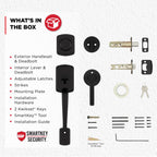 Kwikset Henley Front Door Lock Set with Deadbolt and SmartKey, Matte Black