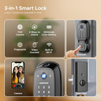 Smart Lock with Camera & Doorbell, 3-in-1 Smart Deadbolt for Front Door