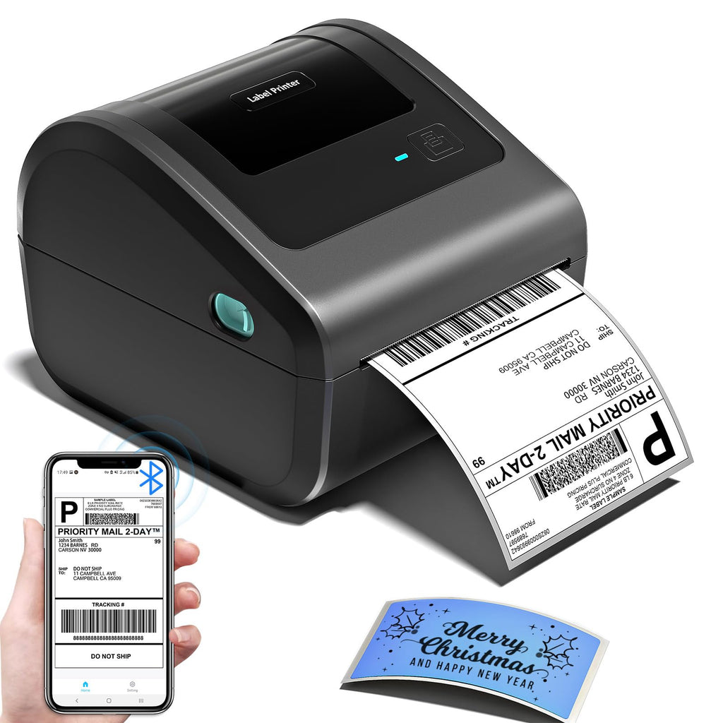 Bluetooth Shipping Label Printer with 750 Pcs Labels