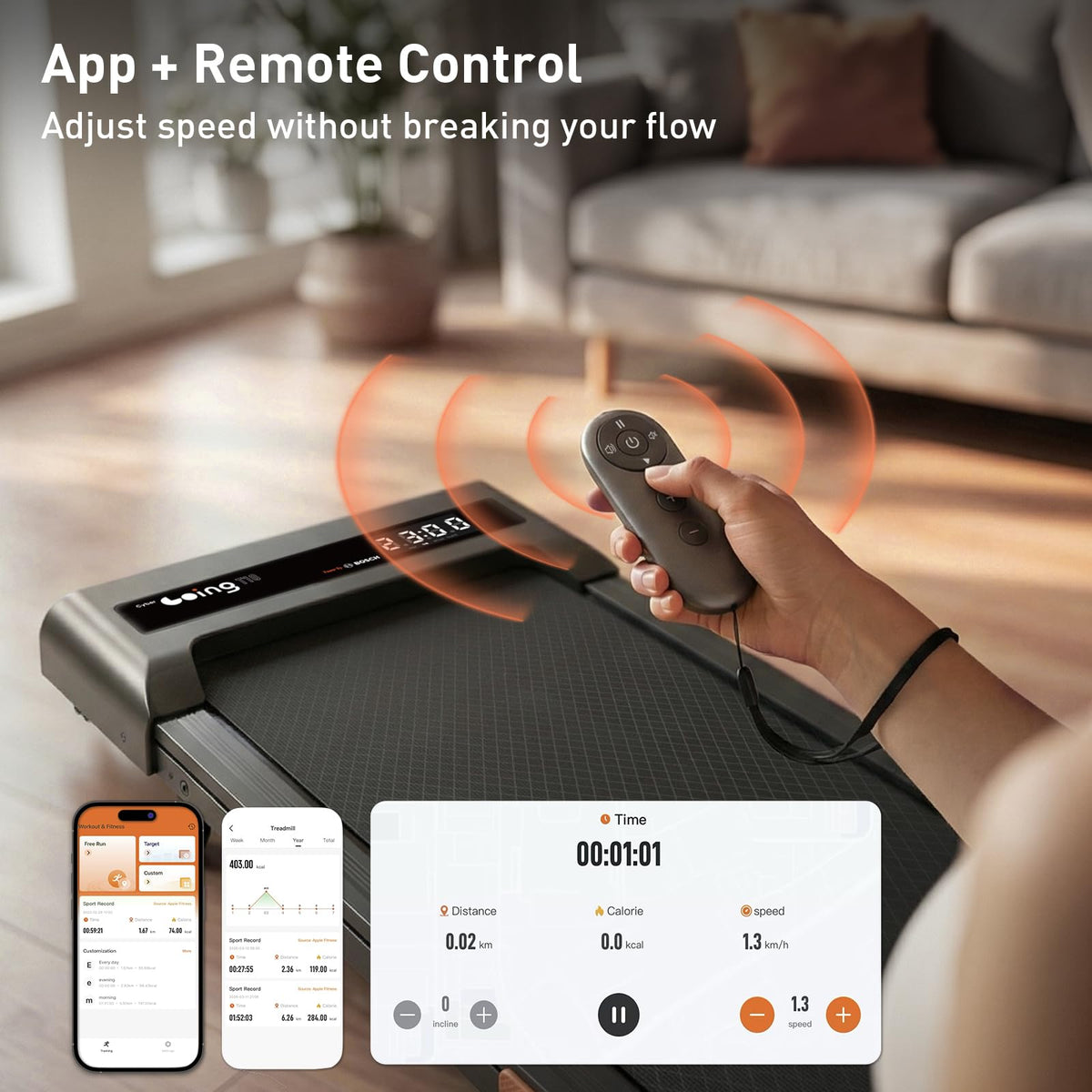 T10 Walking Pad Treadmill Powered By Bosch®, Under Desk