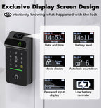 Anweller Palm Vein Smart Lock, Keyless Entry Door Lock for Front Door, Smart Deadbolt with Display Screen, Built-in WiFi, 10000mAh Battery, Keypad Code, RFID Card, Auto Lock