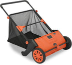 IDEALHOUSE Push Lawn Sweeper 26 Inch with Large 7 cu.ft. Hopper Bag