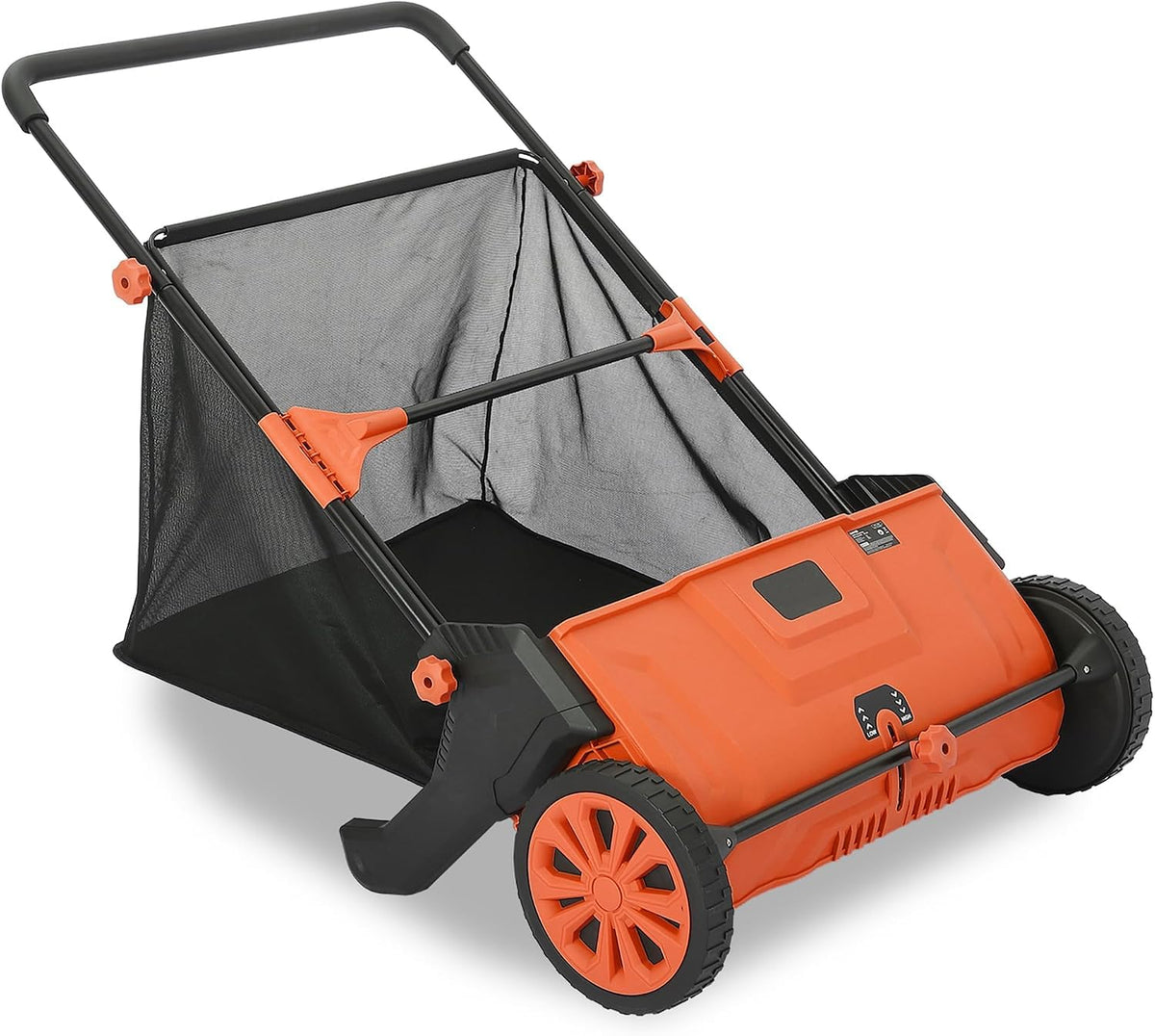 IDEALHOUSE Push Lawn Sweeper 26 Inch with Large 7 cu.ft. Hopper Bag