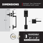 Kwikset San Clemente Front Entry Door Handle Set, No Lock, Matte Black