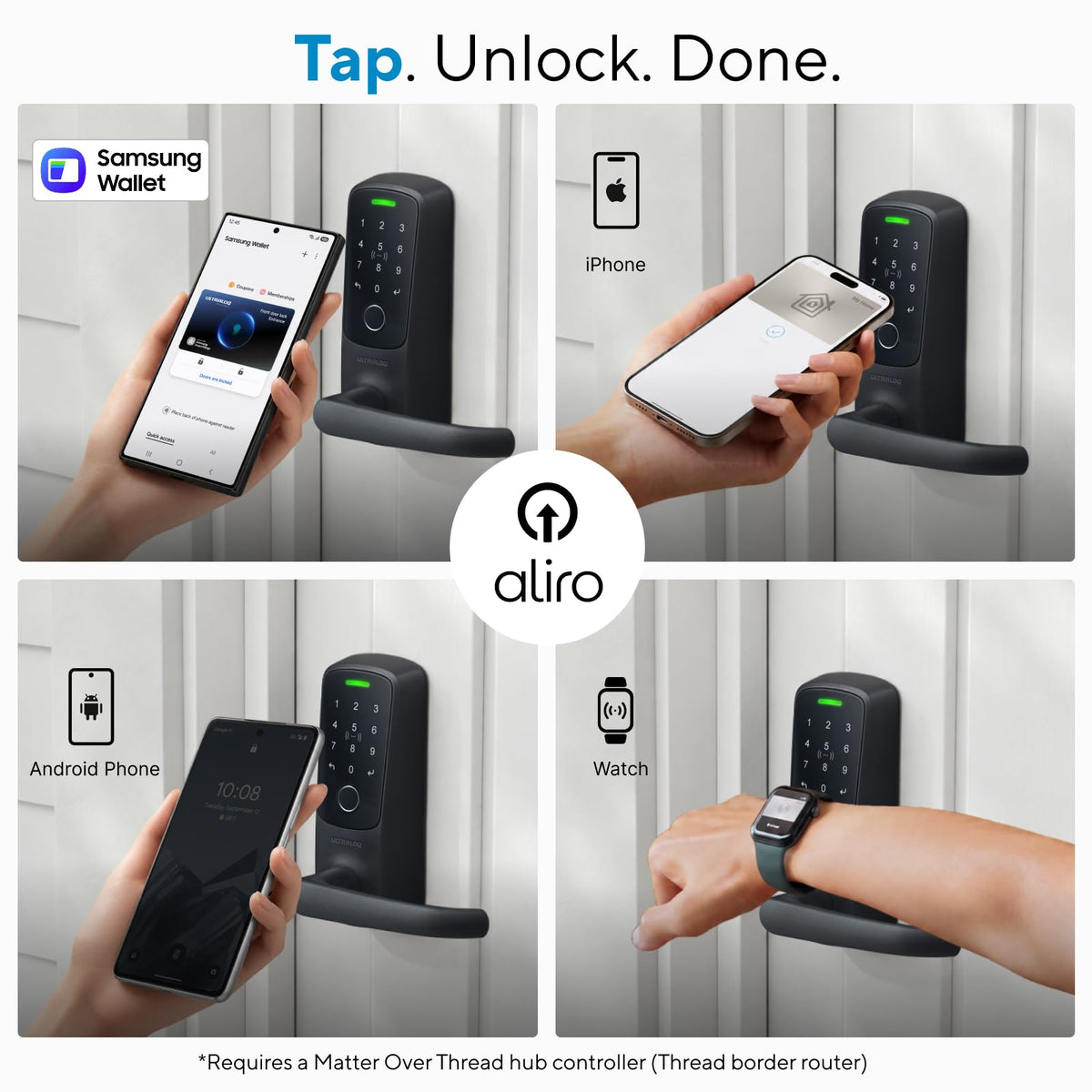 ULTRALOQ Latch 5 Pro WiFi Smart Lever Lock, Supports Apple Home Key, Matter