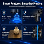 Entina Tina2 Plus 3D Printer, 250mm/s Fast Printing 3D Printer for Beginners & Kids, WiFi & App Control, Fully Assembled, Auto Leveling, PEI Build Plate, Open Source Mini 3D Printers for Home & School