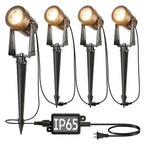 SUNTHIN Outdoor RGBW Landscape Lighting with Remote, Dusk to Dawn, 12 Pack