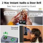 Front Door Lock with Camera, Video Doorbell Smart Deadbolt